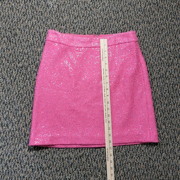 Ann Taylor Loft Sparkly Pink Sequin Skirt Size 2 Gorgeous Hot Pink Color! - Picture 8 of 16